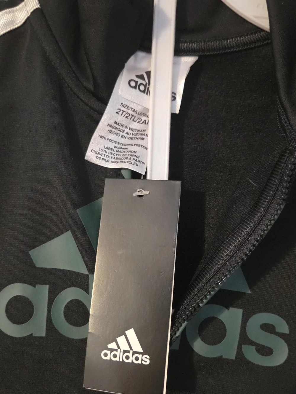 NWT adidas Kids Black & Dark Green Sweatpants Jogger Set 2T